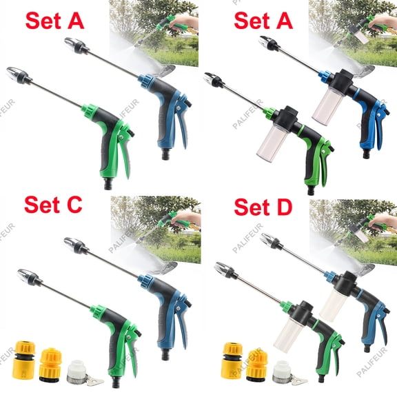Heavy Duty Hose Nozzle, Car Wash Foam Gun Compatible, High Pressure Garden Hose Spray Nozzle, Adjustable Water Hose Nozzle with 10 Patterns for Car, Pet & Yard Cleaning by PALIFEUR