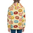 thumbnail image 4 of Youth Zip Up Hoodie - Donut Print Light Yellow Soft Sweatshirt Long Sleeve Casual Essentials Hoodie for Boys or Girls, 4 of 5