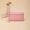 Pink, variant on IKOMMI Long PU Leather Double Zipper Clutch Women's Cell Phone Bag Coin Purse Card Holder Wallet Lady Wristlet