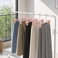 thumbnail image 4 of Plastic Pants Hangers with Adjustable Clips, Non-Slip Skirt Hangers for Closet Organization, Space Saving Design for Trousers and Clothes Drying, 1pcs, 1Pack Pink, 4 of 5