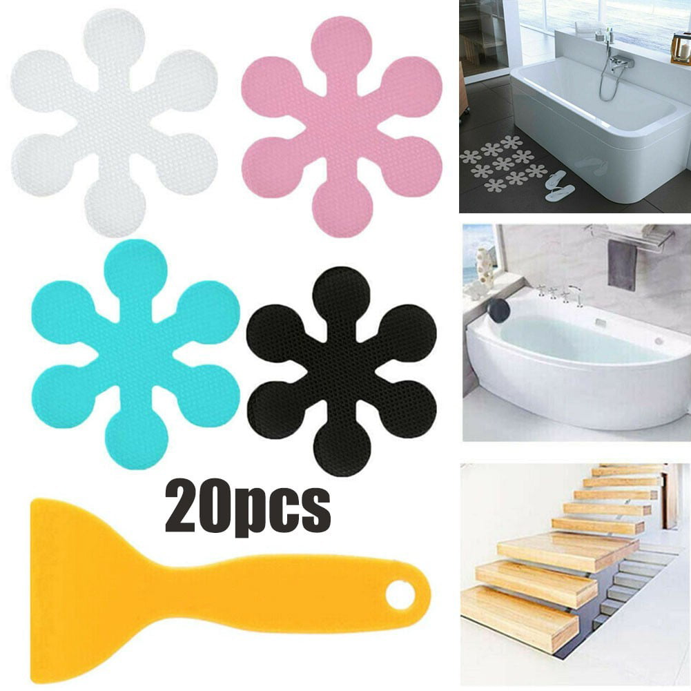 20pcs Non Slip Bath Sticker Anti Slip Shower Discs for Tubs Shower Free Scraper 