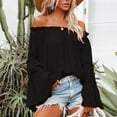 thumbnail image 1 of Blusa con hombros descubiertos para mujer,Blusa acampanada de manga larga, blusa encantadora para mujer, Tops de moda para mujer, diseño de próxima generación, 1 of 6