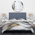 thumbnail image 3 of Designart "Grey-Toned Geode Waves I" Abstract Bedding Covert Set - Modern Grey Bed Set With 2 Shams, 3 of 6
