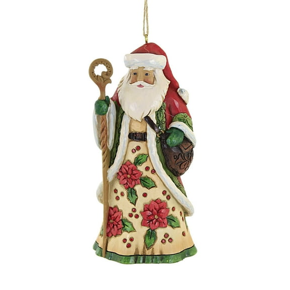 Jim Shore Santa With Poinsettias Polyresin Heartwood Creek 6009855