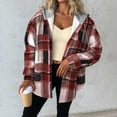 thumbnail image 3 of LIaqionyy Plaid Jacket for Womens Casual Button down Long Sleeve Shacket Fleece Lined Warm Jackets Clothes, 3 of 7