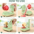 thumbnail image 2 of Manual Hand Crank Apple Peeler, Corer and Slicer – Suction Non Slip Counter Grips - Stainless Steel Blades – Peels, Cores and Cuts in Seconds for Home Kitchen Quick Applesauce Pie Making, Light green, 2 of 13