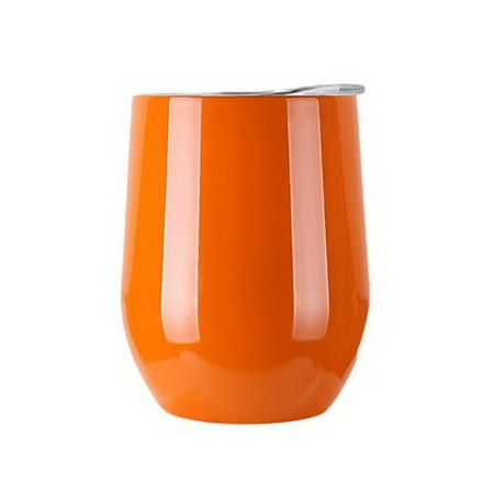 Black And White Drinking Glasses Aspire 12 Ounce 18/8 Stainless Steel Wine Glass Tumbler with Lid, Double Wall Vacuum Insulated Travel Tumbler-Orange ()
