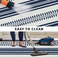 thumbnail image 5 of Navy Blue Striped Outdoor Rug for Patio/Deck/Porch, Non-Slip Large Area Rug 5 x 8 Ft, Farmhouse Geometric Stripe Indoor Outdoor Rugs Washable Area Rugs, Reversible Camping Rug Carpet Runner, 5 of 8