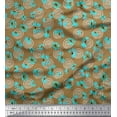 thumbnail image 1 of Soimoi Brown Cotton Poplin Fabric Stripe & Wild Flower Floral Print Fabric by Yard 42 Inch Wide, 1 of 1