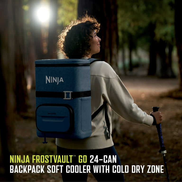 Ninja FF124NV FrostVault Go 24-Can Soft Cooler Backpack with Cold