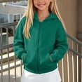 thumbnail image 2 of Children Jackets Girls Dqueduo Children's Winter Solid Color Full Zip Hooded Fleece Lined Sweatshirt Coat Jacket, 2 of 10