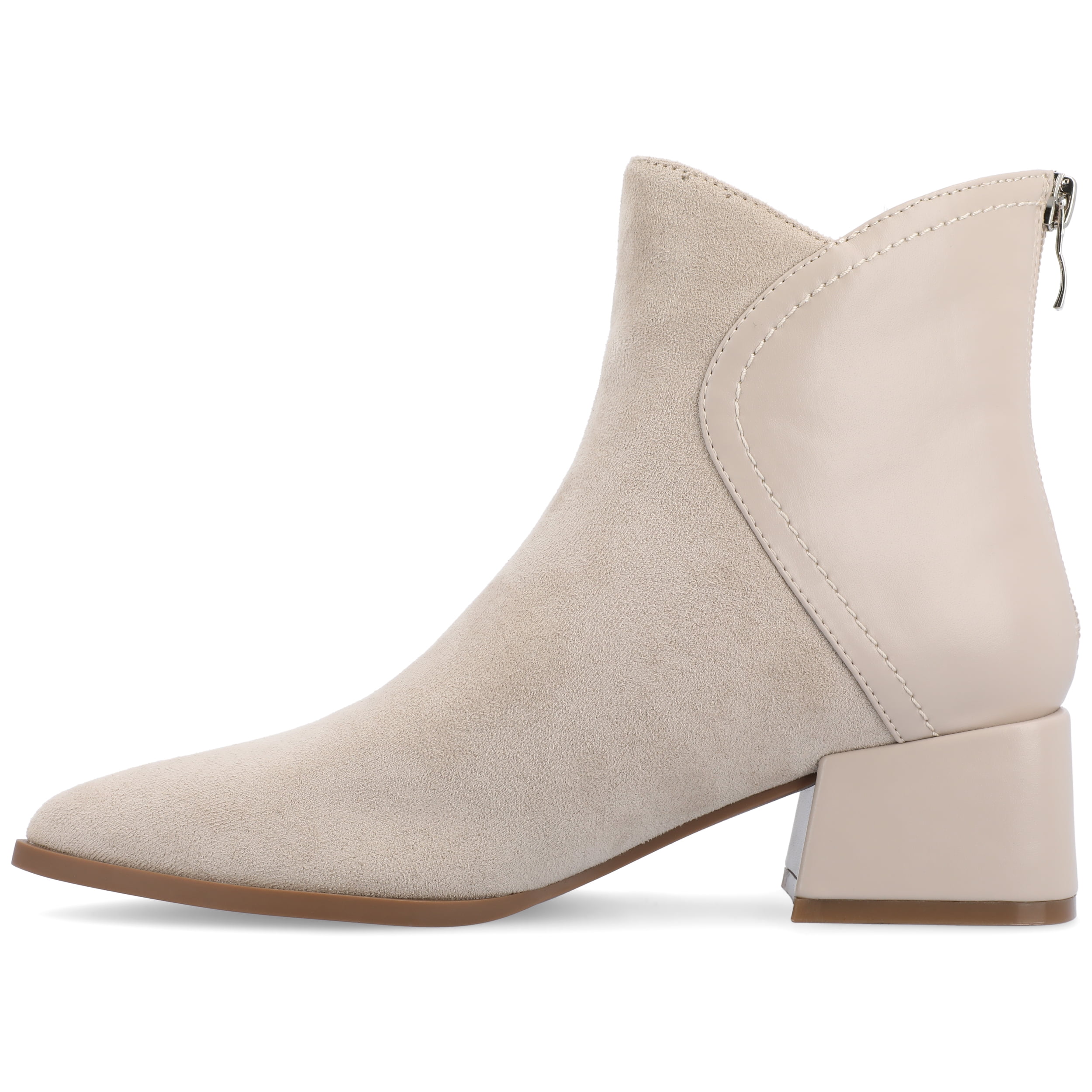 Journee Womens Consuello Two Tone Pointed Toe Booties, Widths Available