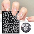 thumbnail image 2 of 8 Sheets Flowers Nail Stickers - White Flower Nail Decals 3D Self Adhesive Nail Art Supplies White Floral Cherry Blossoms Floret Five, 2 of 4