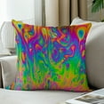 thumbnail image 3 of LALILO Throw Pillow Covers Psychedelic Multicolored Bubble Rainbow Cushion Cover 18" x 18", 2 Pack, 3 of 6