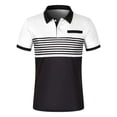 thumbnail image 5 of WTXUE Polos Short Sleeve, Lapel Golf Shirts for Men Spring Summer Casual Buttons Lapel T Shirt Tops Patchwork | Workwear for Men White/Patchwork L, 5 of 6