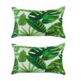 thumbnail image 1 of Unique Bargains Green Leaves Pattern Throw Cushion Cover 12' x 20' Dark Green 2PCS, 1 of 10