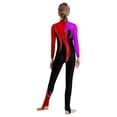 thumbnail image 3 of CHICTRY Kids Girls Sparkly Rhinestone Long Sleeve Unitard Full Body Jumpsuit One Piece Bodysuit Purple&Red 10, 3 of 5