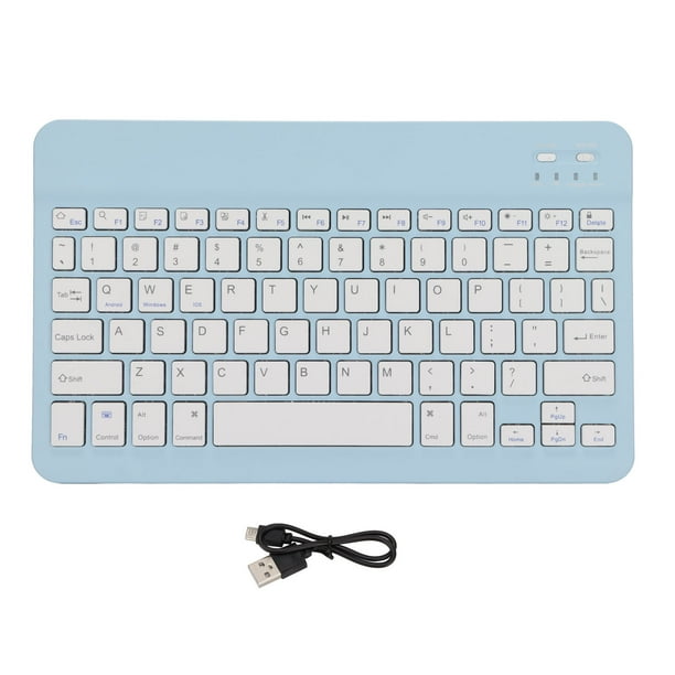 Teclado inalambrico Funcion de bloqueo de pantalla Pequeno Portatil Conexion estable Bateria de larga duracion Mini teclado inalambrico para PC Azul Walmart en linea