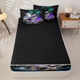 thumbnail image 4 of Metsweet Animal Dragon Tiger Unicorn Zipper Twin Comforter Sets with Fitted Sheet and 2 Pillowcases, Japanese Style Zipper Bedding Set,4-Piece,Black Reversible, 4 of 6