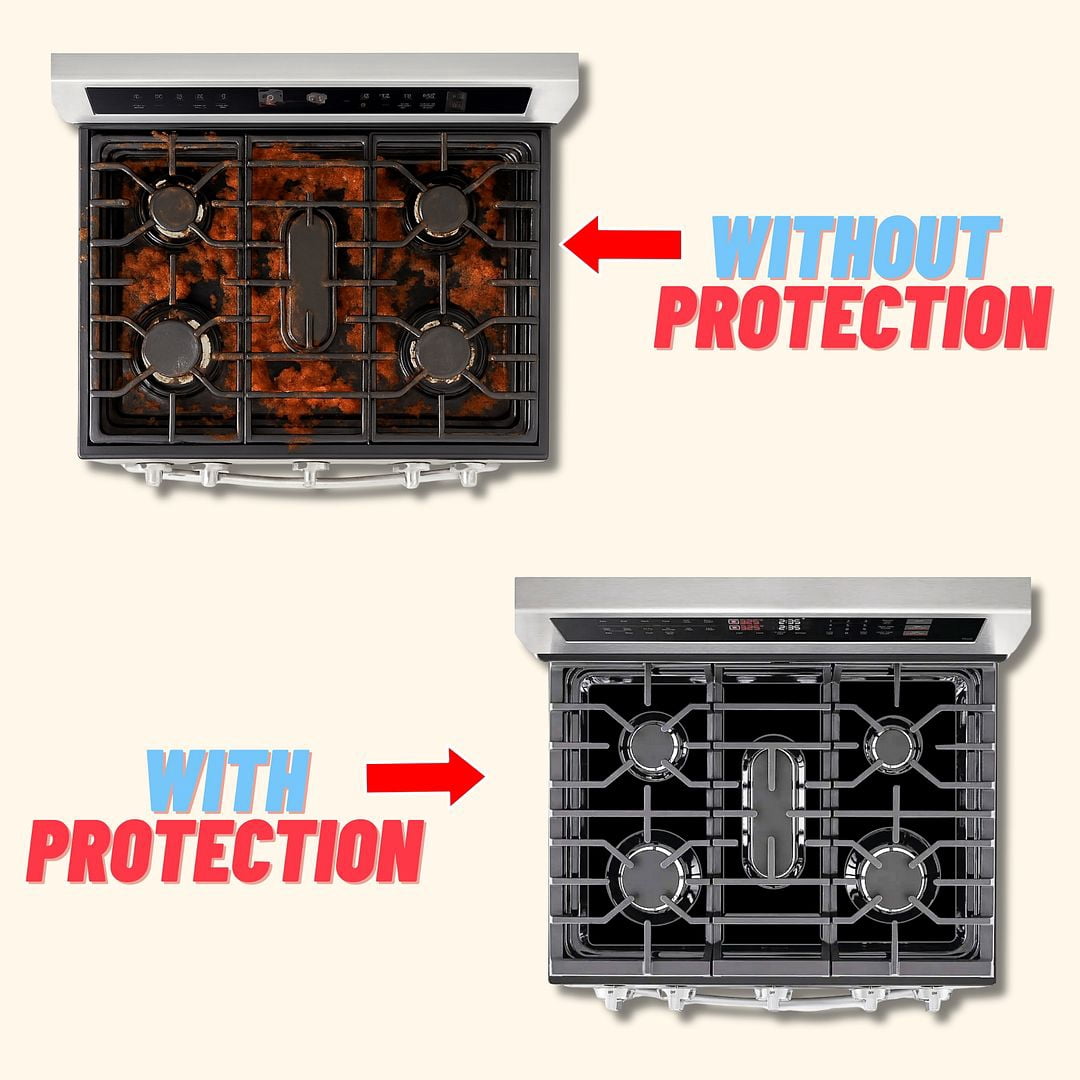 Premium Plus Stove Protectors for LG Gas Range Model LDGL6924S, Custom Cut, Easy to Clean Stove Liner, Made in the USA.