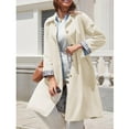 thumbnail image 2 of Lentta Womens Long Trench Coat Single Breasted Oversized Windproof Overcoat Fashion Outerwear, 2 of 7