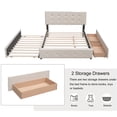 thumbnail image 4 of Bellemave Queen Size Platform Bed with 2 Storage Drawers and 1 Twin XL Trundle, Wooden Upholstered Queen Bed with Linen Fabric for Bedroom (Light Gray), 4 of 9