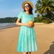 thumbnail image 4 of Balery Cyan Mint Marble Vestidos sueltos de manga corta para mujer, vestidos de verano 2025, vestidos casuales de corte A con vuelo., 4 of 6