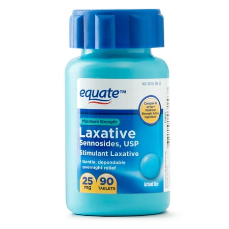 Equate Sennosides Laxative Tablets for Adult Constipation, 25 mg, 90 Ct