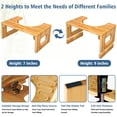 thumbnail image 2 of Taburete para inodoro King Pavonini Bamboo Squat de 18 cm y 23 cm, ajustable, 2 of 7