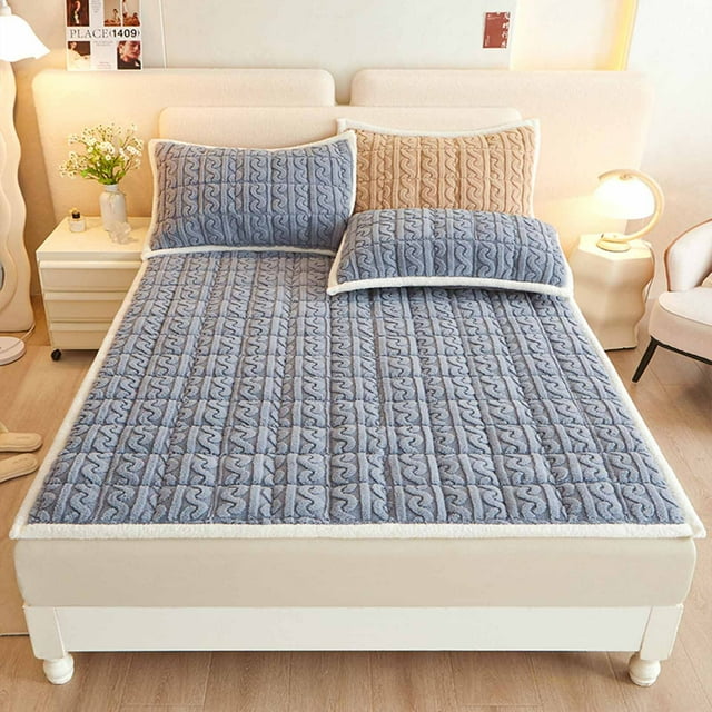 Zenithome Protège-Matelas Épais Matelassé Pliable Coussin Chaud pour Lit