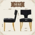 thumbnail image 2 of Mid Century Dining Chairs Set of 4, Farmhouse Linen Fabric Upholstered Accent Chair Curved Backrest with Copper Nails Around,Kitchen Chairs with Hardwood Frame, 2 of 7