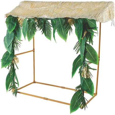 Luau Tropical Tabletop Tiki Hut and Bar - 4 Feet x 5 Feet - Luau, Pool, Beach and Hawaiian Party and Bar Decor - 1 Piece