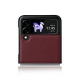 thumbnail image 4 of Elehold PU Leather Case for Samsung Galaxy Z Flip 3 6.7 inch Ultra Slim Luxury Leather and Soft TPU with Shockproof Lens Screen Protection Support Wireless Charging Phone Cover Folding Case,Winered, 4 of 7