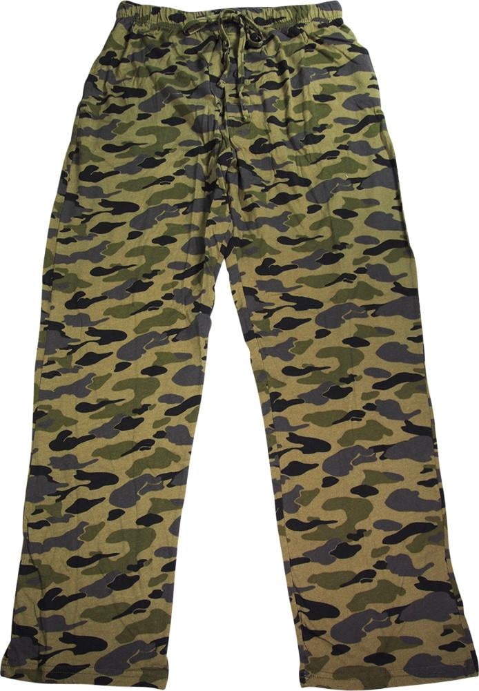 Hanes Mens Soft Comfortable 100 Cotton Printed Knit Sleep Pajama Lounge Pant 40194 New Olive Camo XX Large Walmart