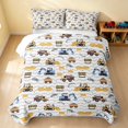 thumbnail image 2 of Erosebridal Vintage Truck Twin Quilt Set, Gray Twin Coverlet Set, Vintage Trucks Gray 2pcs 1 Bedspread and 1 Pillowcase, 2 of 7