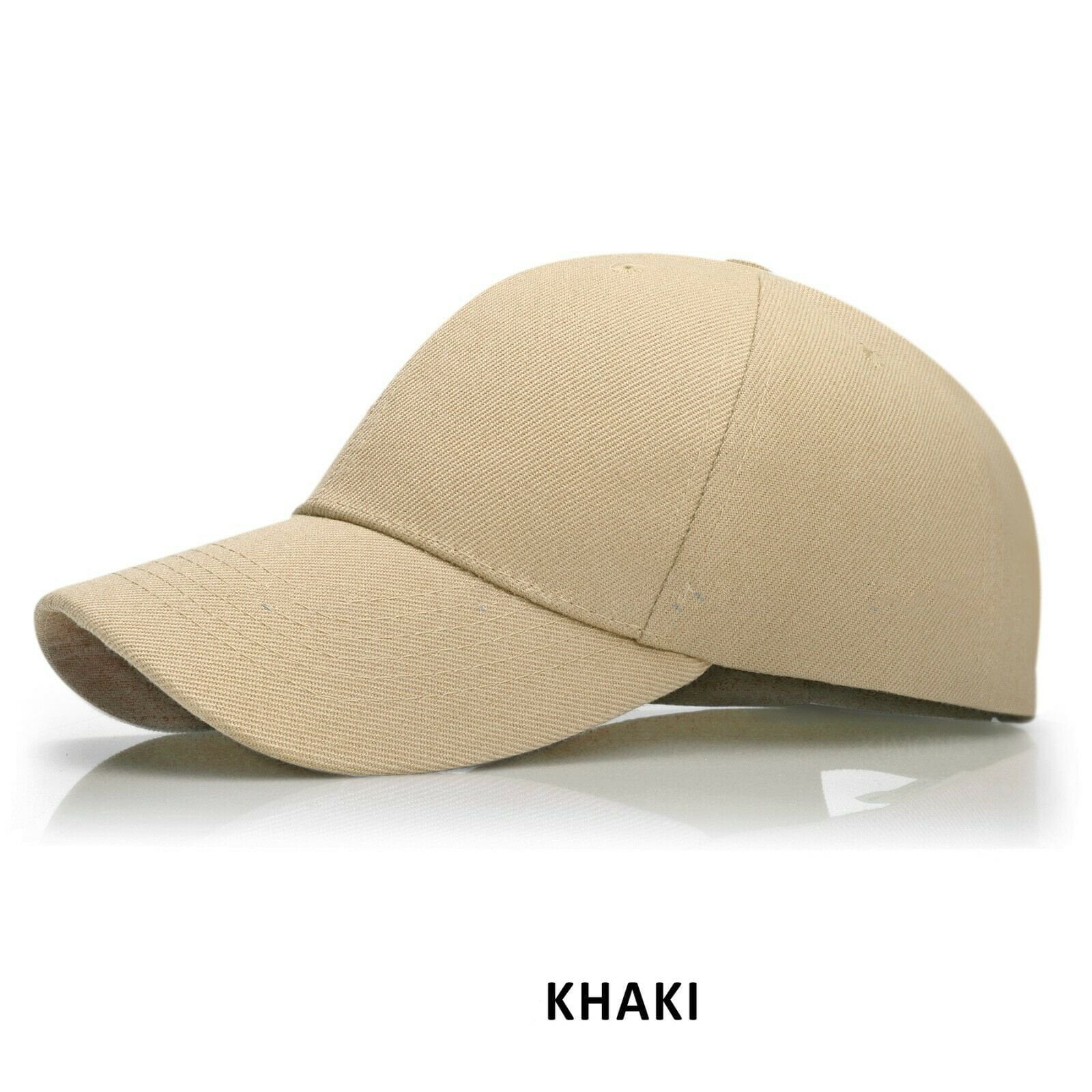 Loop Plain Baseball Cap Solid Color Blank Curved Visor Hat Adjustable Women Mens 