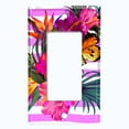 thumbnail image 5 of Metal Light Switch Plate Cover Hibiscus Flower Wreath Butterfly Pink Stripes FLW034, 5 of 13