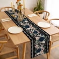 thumbnail image 3 of Halloween Table Runner - 60 Inch Long, Kitchen Dining Table Runner Dresser Scarves, Boho Horror Skull Flower Leaf Black Farmhouse Decor for Coffee Tables Wedding Party Banquet, 3 of 8