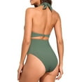 thumbnail image 3 of Sngxgn Swimsuits for Women Print Bathing Suits Strap V Neck Training Tummy Control Swimwear for Summer(AG,M), 3 of 4