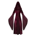 thumbnail image 4 of SOOMLON Women Halloween Costumes Women Halloween Gothic Dress Renaissance Dress Gown Court Dress Long Sleeve Square Collar Solid Color Dress Pagoda Sleeve Tether Waist Retro Dress White XL, 4 of 9