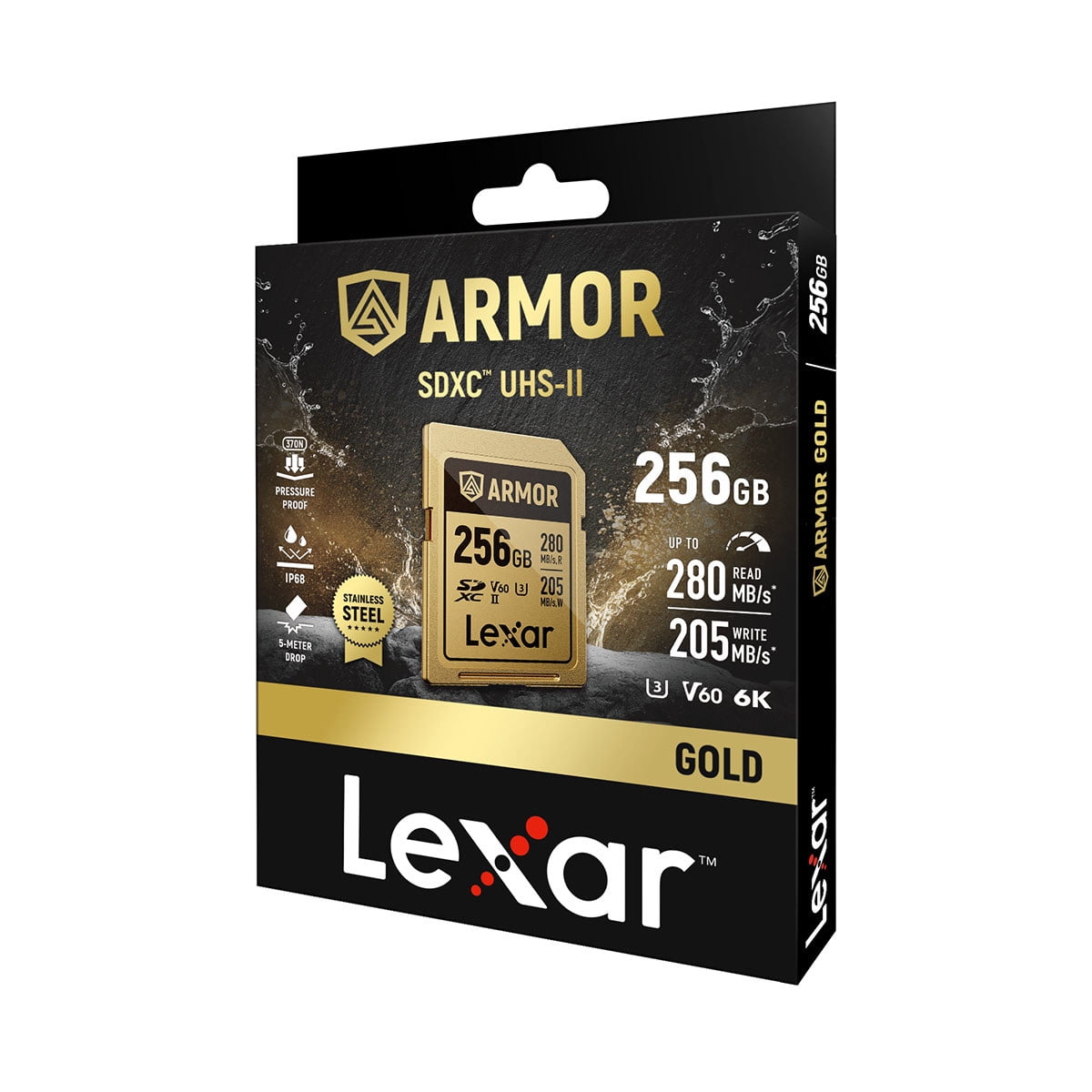 Lexar Professional ARMOR GOLD 256GB UHS-II V60 SDXC Memory Card