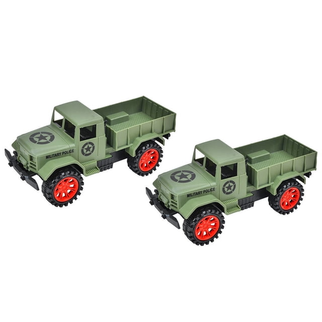 2 piezas de camión de inercia, modelo de camión militar, juguete para bebés y niños.