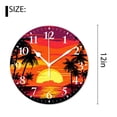 thumbnail image 2 of 12 Inch Wall Clock Battery Operated Silent Clock Decorative for Office, Kitchen, Outdoor, Living Room，Palm Trees Sunset Cute Drawings, 2 of 4