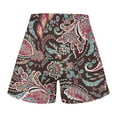 thumbnail image 4 of Sakmal 5" Shorts Womens Green Floral Print Hawaiian Beach Vacation Shorts with Pockets, 4 of 4