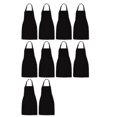 thumbnail image 1 of Paquete de 10 delantales con pechera, delantal unisex negro a granel con 2 bolsillos espaciosos, lavable a máquina para manualidades de cocina, 1 of 5