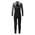 thumbnail image 3 of XUNZOO Kids Girls Dance Unitard Rhinestone Splice Mesh Skating Jumpsuit Stretchy Gymnastics Leotard Black 14, 3 of 6