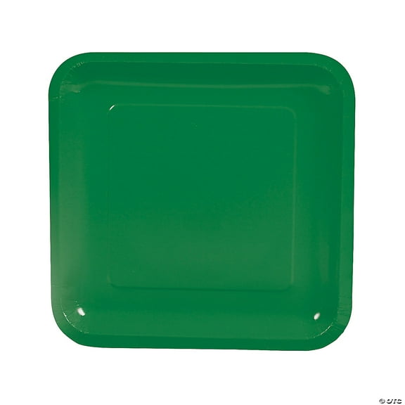 Green Square Paper Dinner Plates - 24 Count
