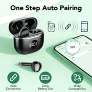 Wireless Earbuds Bluetooth Headphone 60H Deep Bass Loud Sound with 4 Mic Clear Call Ear Buds Noise Cancelling IP7 in-Ear Headphones with Wireless Charging Case Compatible for iPhone Android, Black