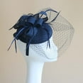 thumbnail image 2 of Bingirl Fascinator Hat Sheer Mesh Large Flower Veil for Women Retro Tea Party Pillbox Derby Kentucky Hat Fascinator Feather Headpiece Art Deco for Party Acessories, 2 of 4