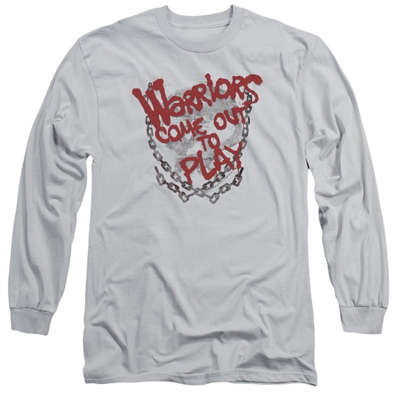 Warriors Come Out And Play Long Sleeve Adult 18/1 T-Shirt Silver